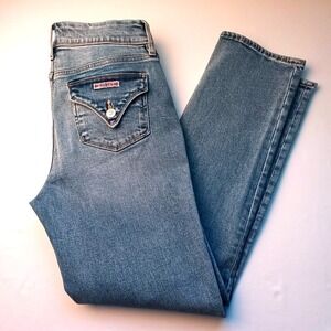Hudson Jeans Size 6 Mid Rise Straight Leg Medium Light Wash Classic Stretch